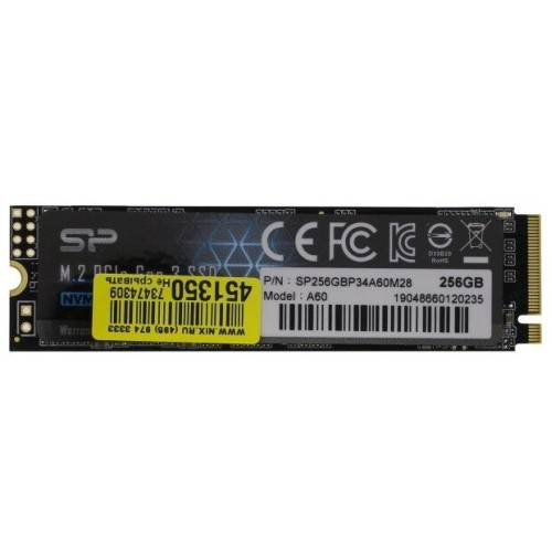 Твердотельный диск 256GB Silicon Power P34A60, M.2 2280, PCI-E 3x4 [R/W - 2200/1600 MB/s]
